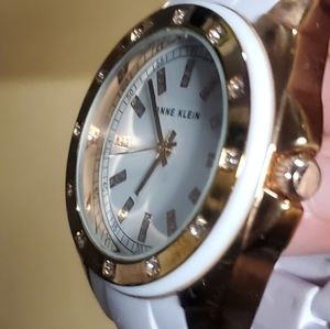 White acrylic anne Klein watch